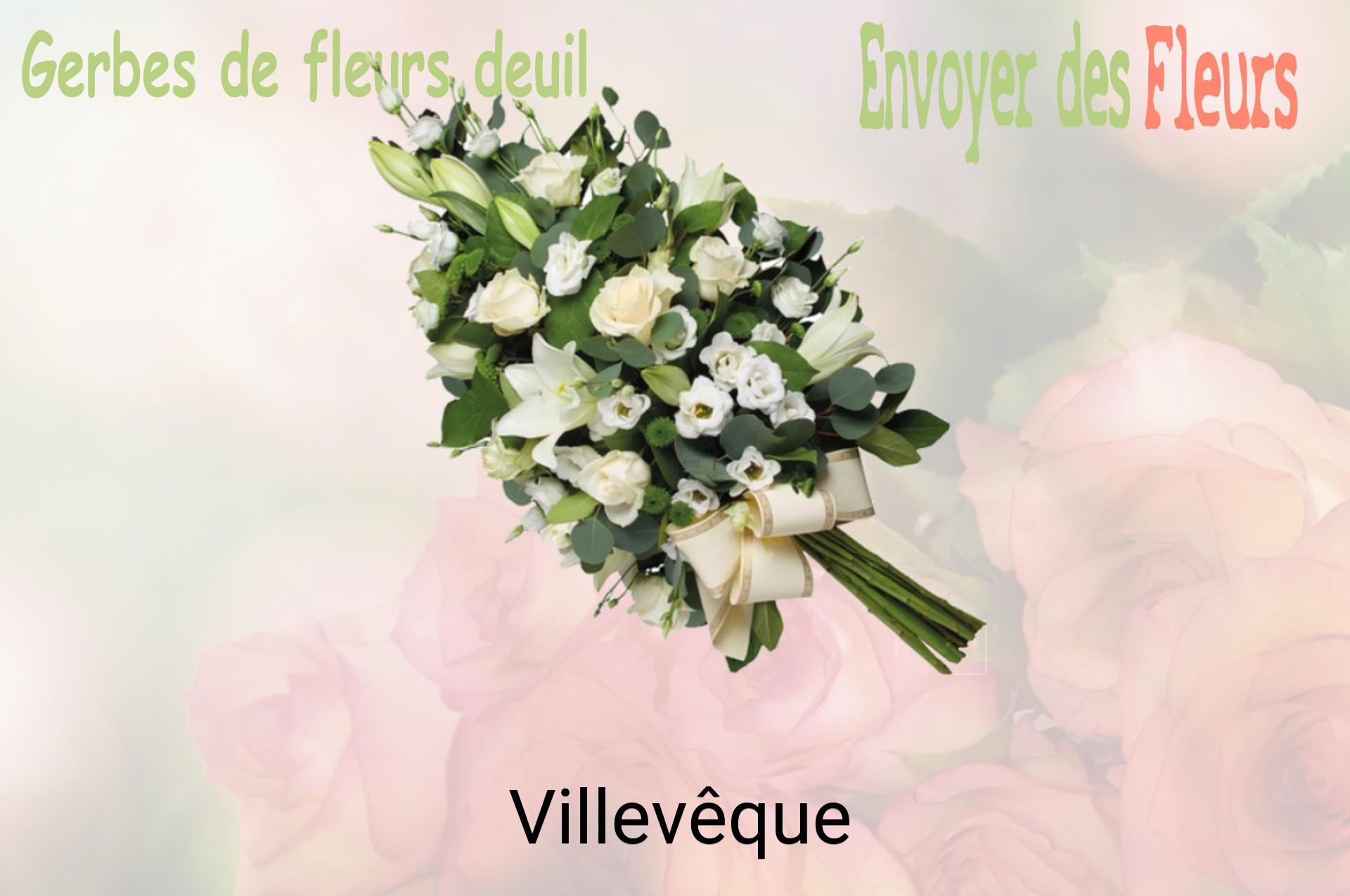 Gerbe de fleurs de deuil livrée à Villevêque
